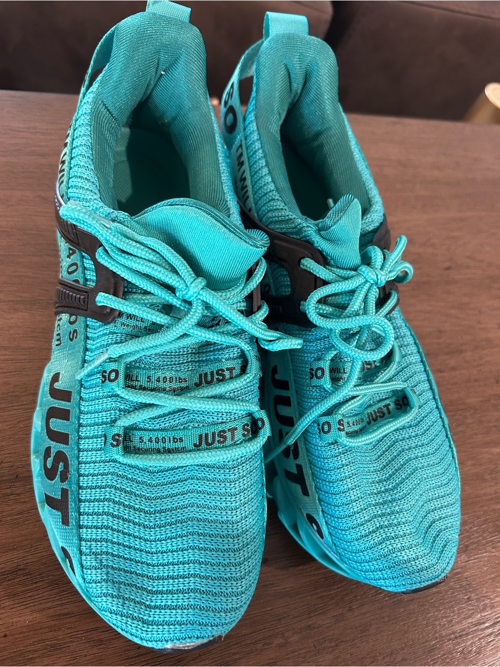 Kids Turquoise 'Just So So' Running Sneakers